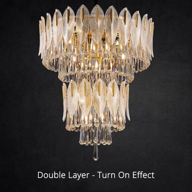 Arisha Luxury Feather Crystal Chandelier, Living Room - Neutralighting
