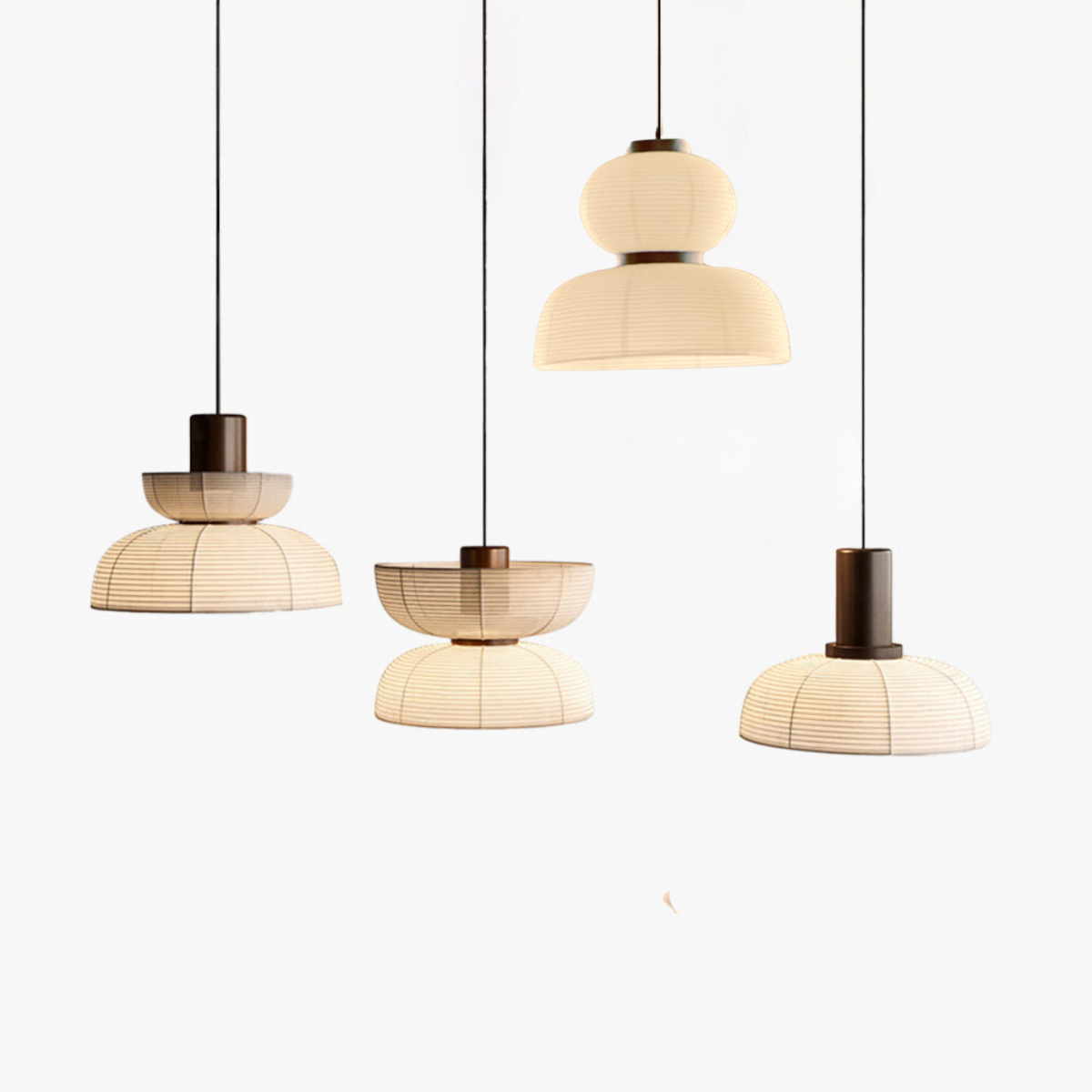 Muto Retro Fabric & Metal Pendant Light, 2 Style - Neutralighting