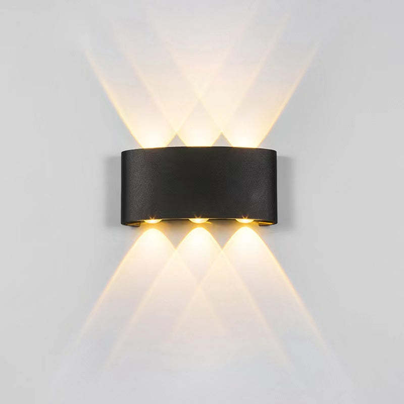 Tronix Modern Rectangular Metal Outdoor Wall Lamp, Black/White, Water-wave - Neutralighting