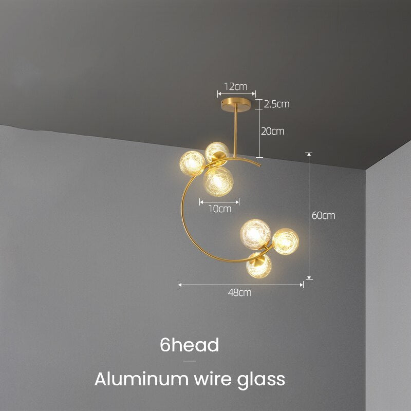 Valentina Modern Glass Globe Pendant Light, Metal & Glass, 3 Style - Neutralighting