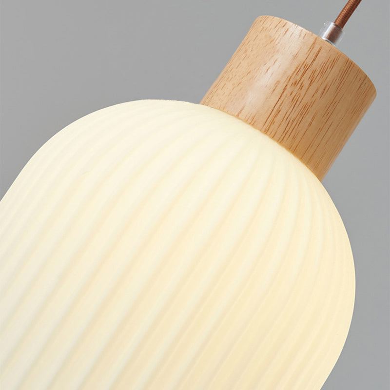 Muto Modern Wood/Glass Pendant Light, White - Neutralighting