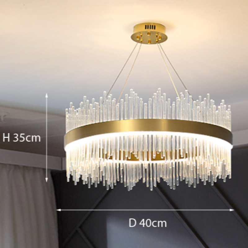 Kristy Modern Round/Rectangular Chain Chandelier, Gold - Neutralighting