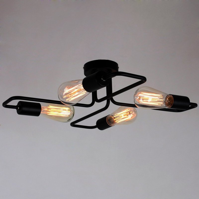 Arisha Vintage Modern Minimalist Industrial Metal Black Ceiling Lamp - Neutralighting