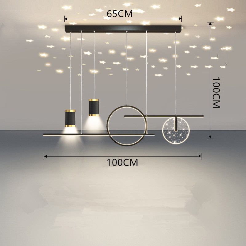 Arisha Modern Metal Starry Pendant Light, Black/White/Gold - Neutralighting
