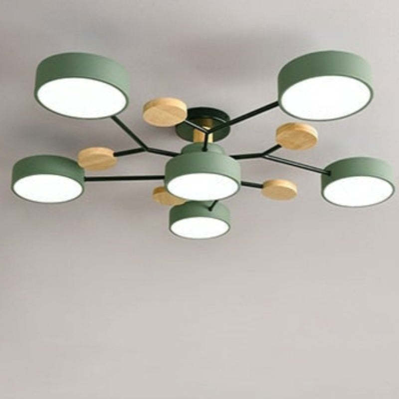 Arisha Ceiling Light, Wood Round for Living Room - Neutralighting