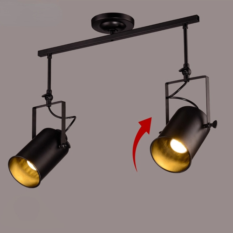 Silva Vintage Adjustable Semi-Flush Mount Ceiling Light, Black - Neutralighting