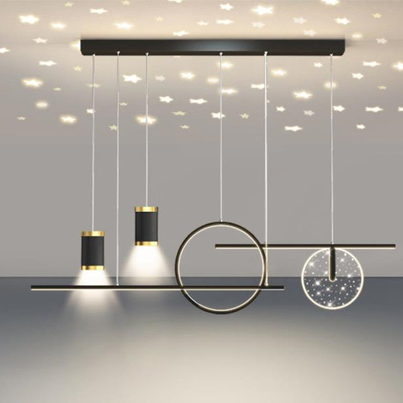 Arisha Modern Metal Starry Pendant Light, Black/White/Gold - Neutralighting
