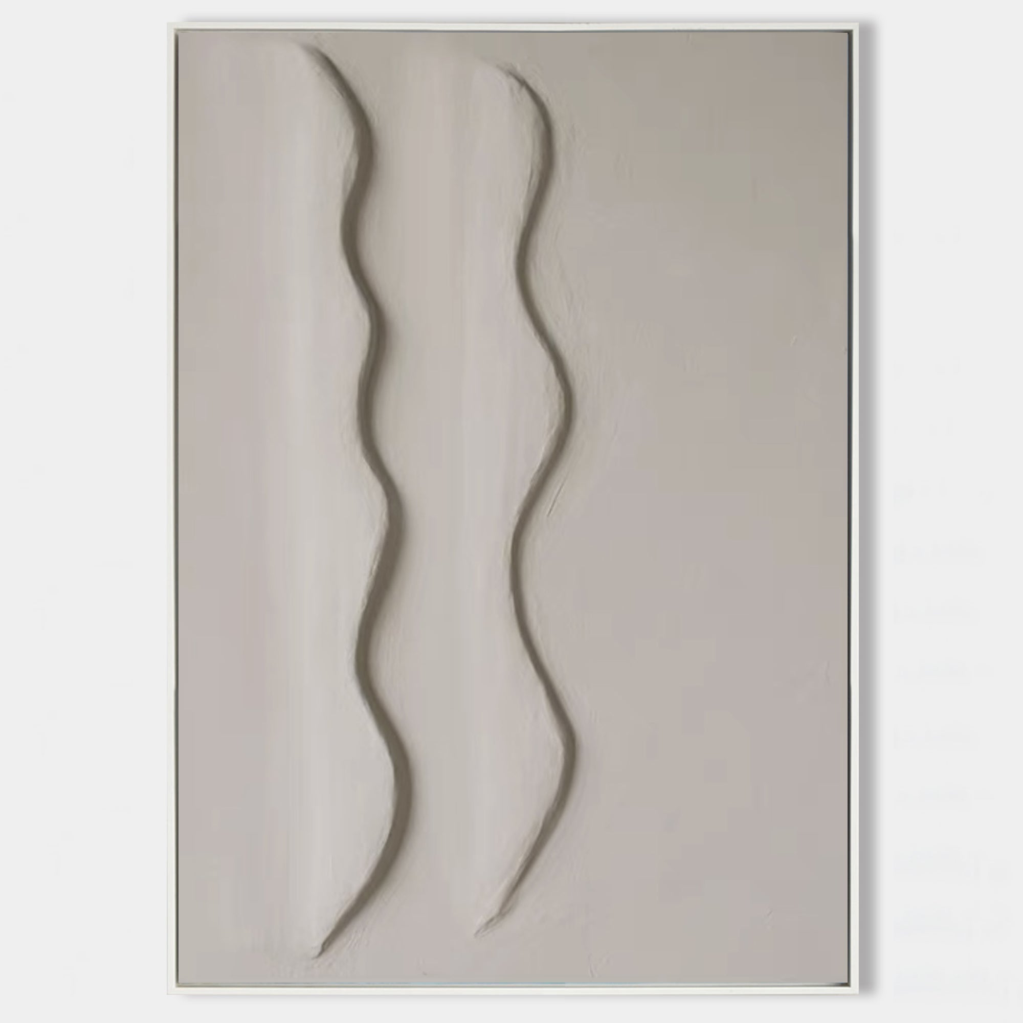 Hepworth Style Neutral Wavy Shape Canvas Art