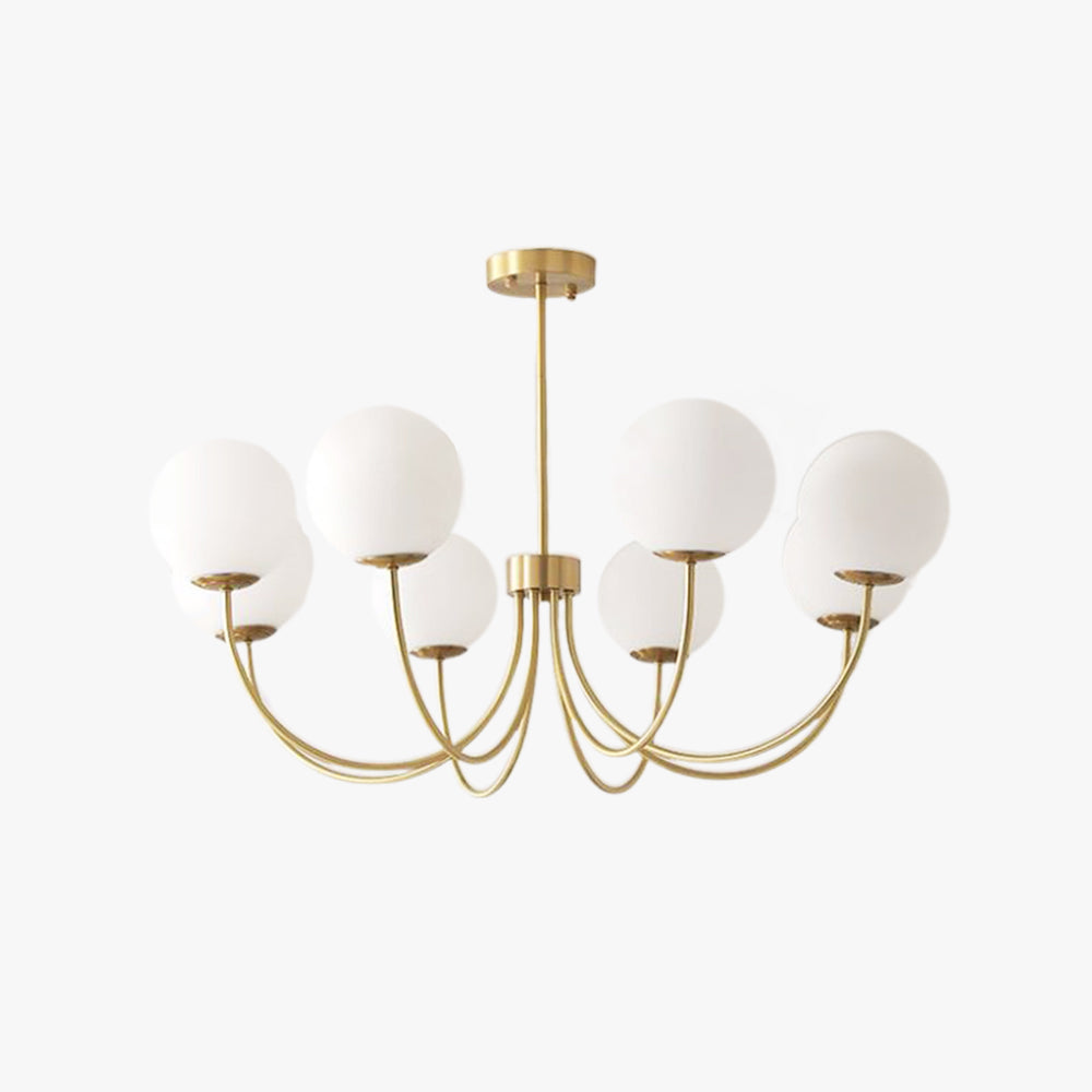 Valentina Modern Ball Bubble Metal/Glass Chandelier, Gold - Neutralighting