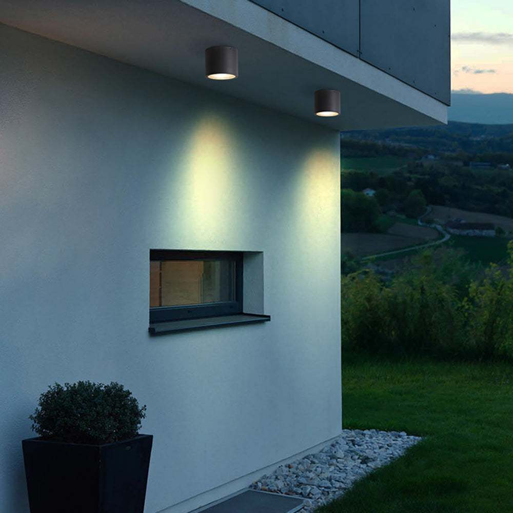 Ray Modern Black Cylindrical Flush Mount Ceiling Light Spotlight - Neutralighting