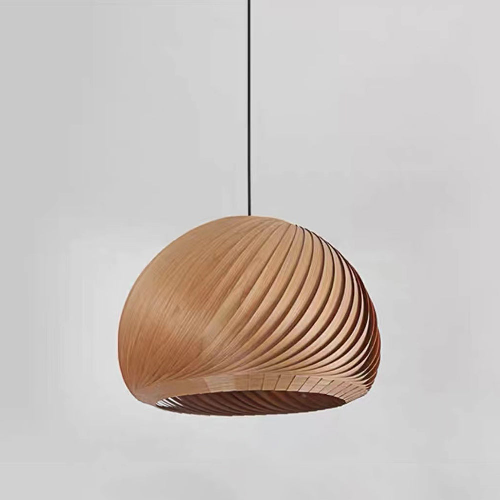 Muto Farmhouse Semi Metal Pendant Light, Brown/Wood - Neutralighting