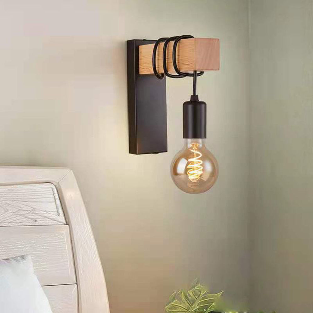 Silva Wall Lamp Bulb Industrial, Metal, Black/White, Living Room - Neutralighting