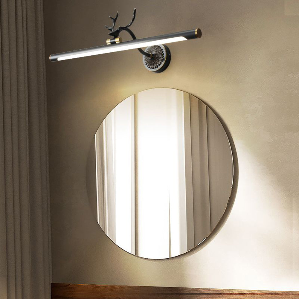 Arisha Decorative Deer Mirror Front Vanity Wall Lamp, Black/Gold - Neutralighting