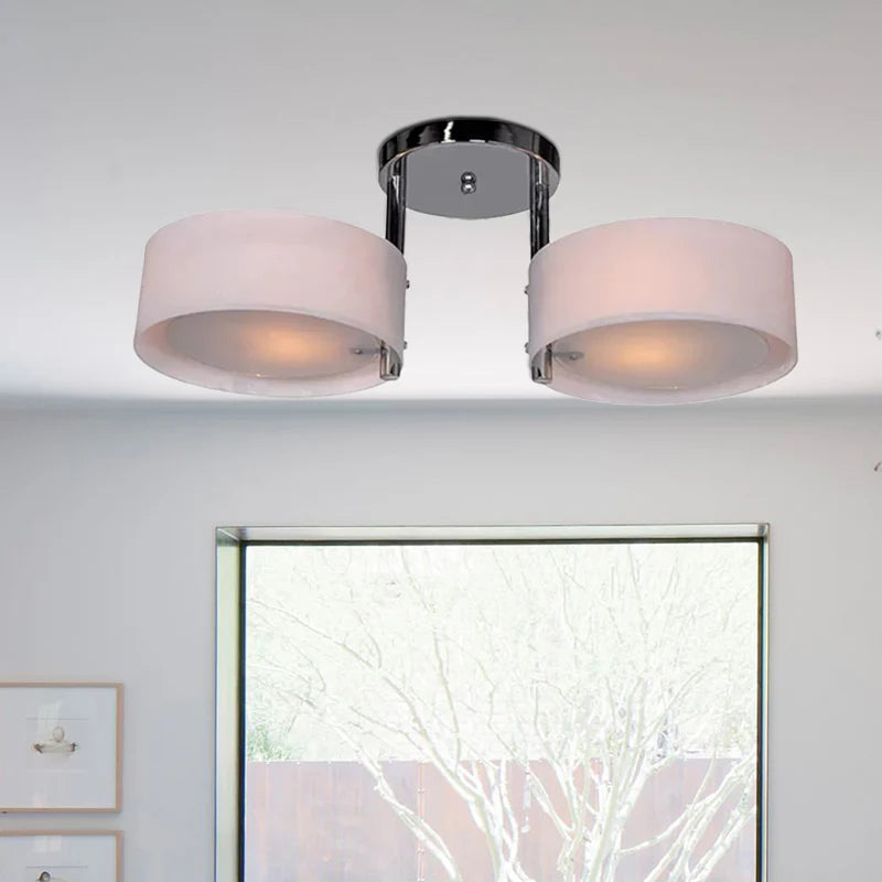 Arisha Flush Mount Ceiling Light Glass White Modern Round Hallway - Neutralighting