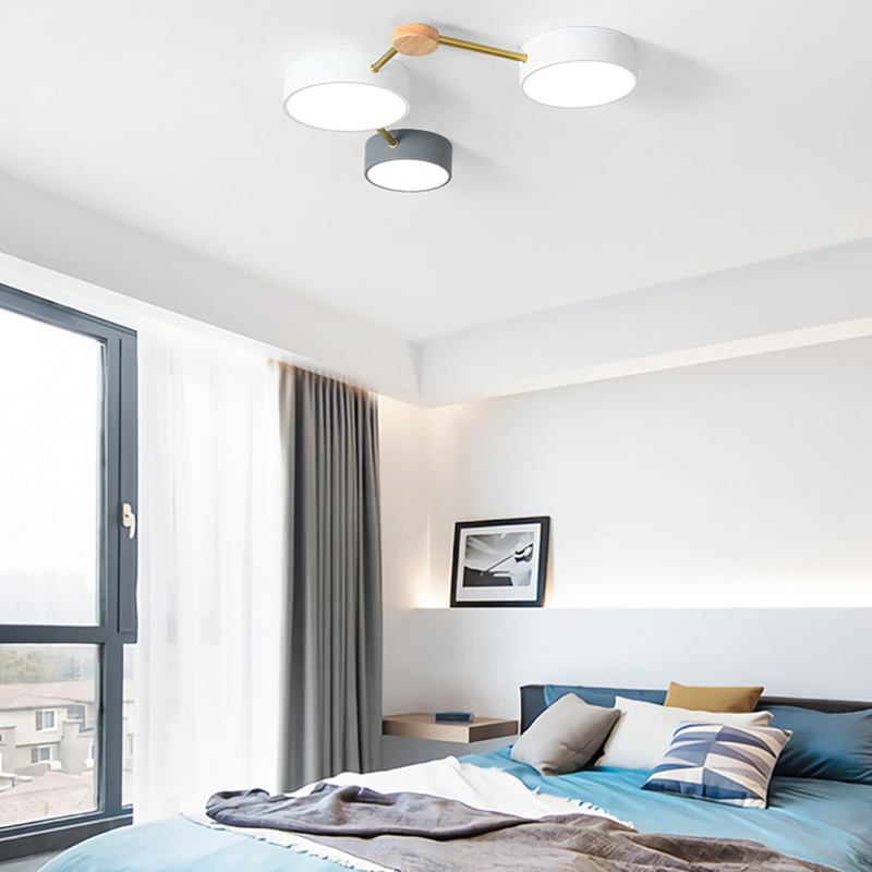 Arisha Modern LED Ceiling Light Acrylic Log Living Room Bedroom White Grey - Neutralighting