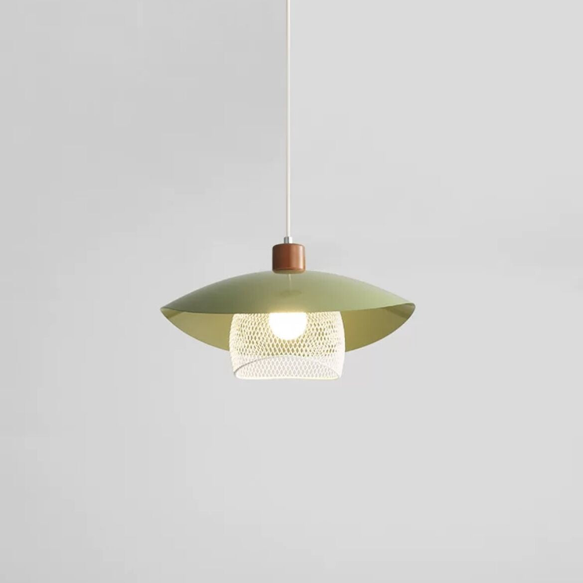 Arisha Modern LED Pendant Light Beige/Green/Wood Dining Room - Neutralighting