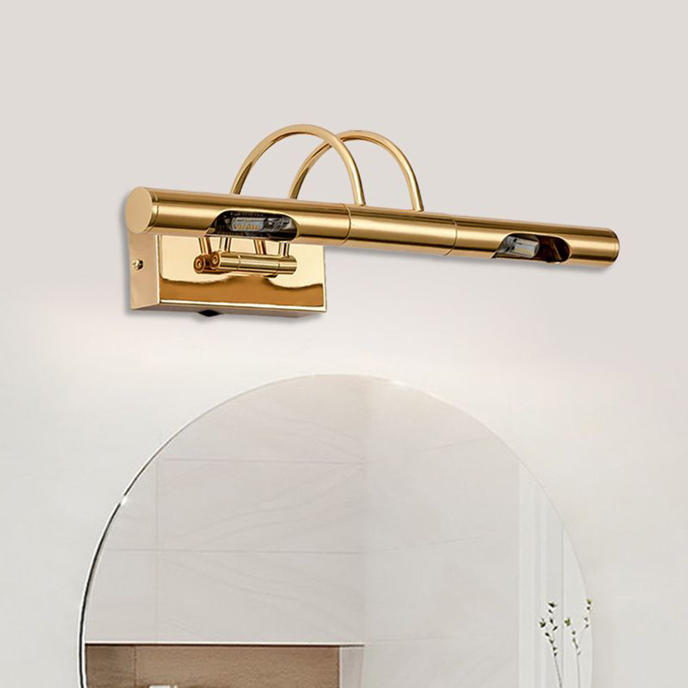 Aria Retro Cylindrical Metal Wall Lamp, Gold, Bathroom - Neutralighting