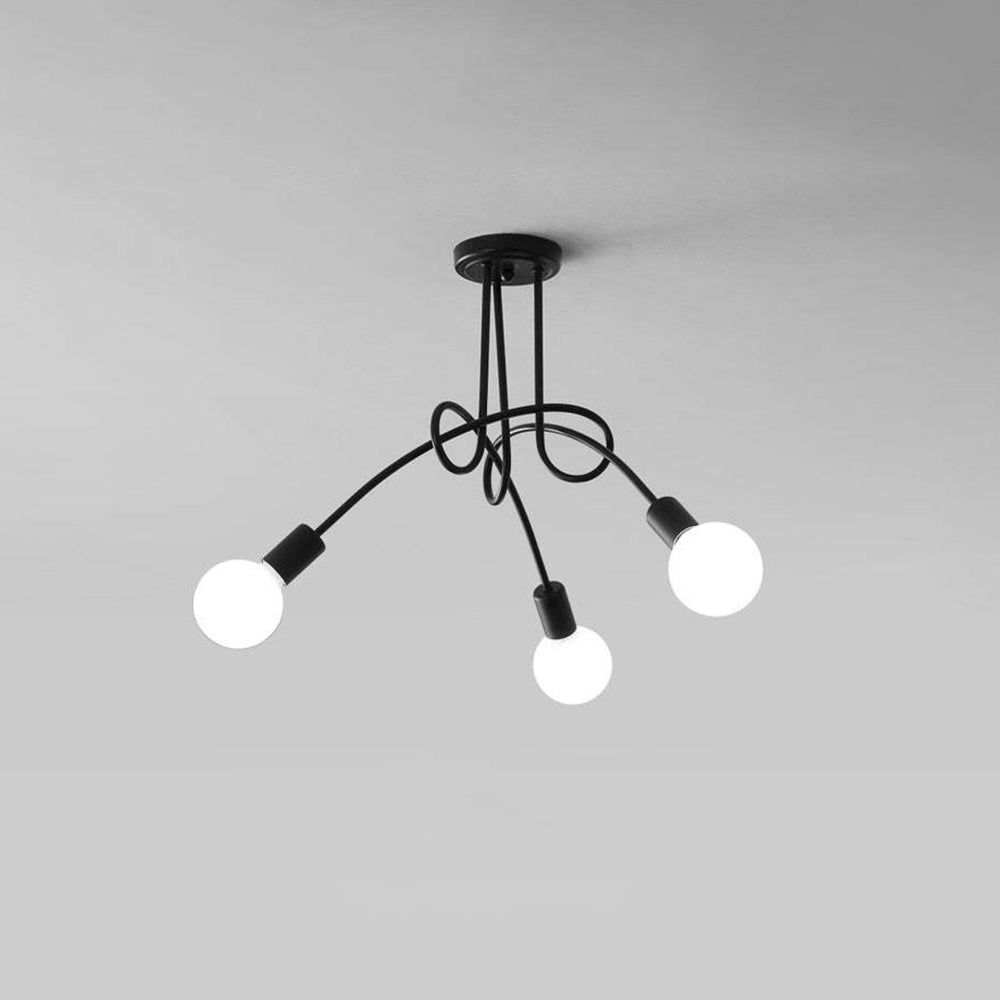 Arisha Modern Linear Curve Metal Ceiling Light, Dining Room/Living Room - Neutralighting