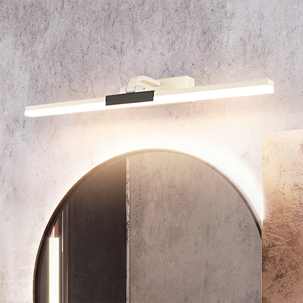 Arisha Modern Linear Mirror Front Metal Vanity Wall Lamp, Black/White - Neutralighting