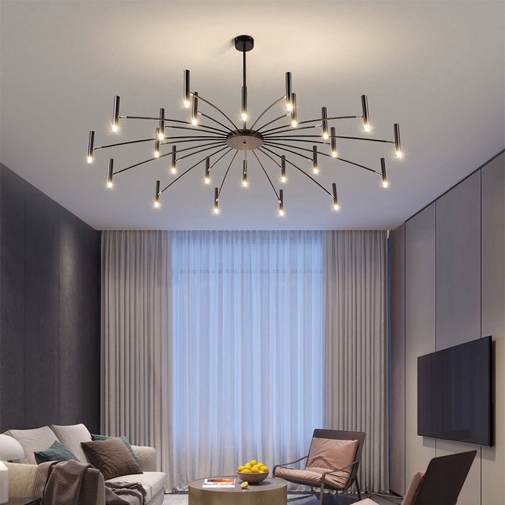 Arisha Modern Blown Linear Metal Multi-heads Chandelier - Neutralighting