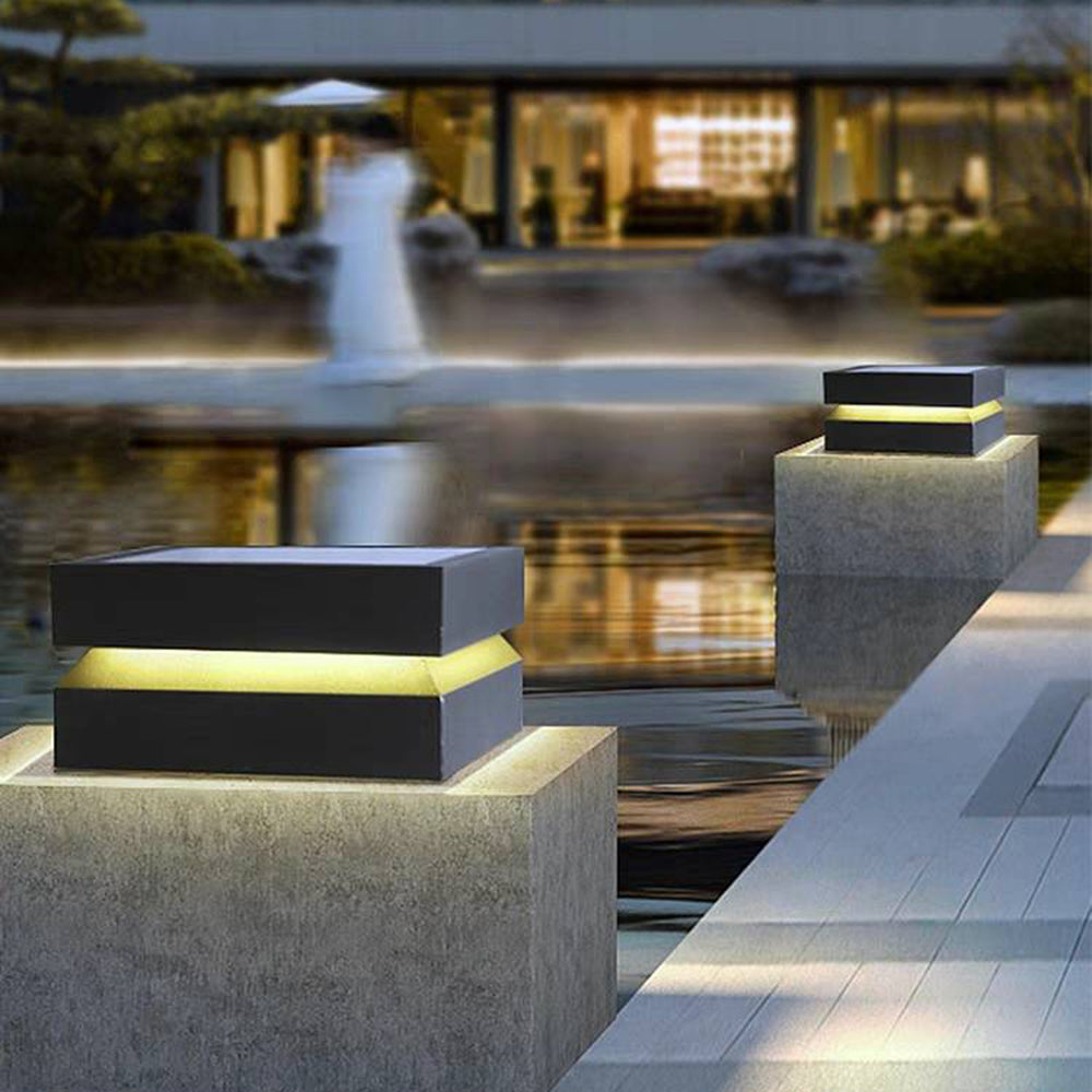 Axion Modern Concave Metal Black Outdoor Lamps, Solar - Neutralighting