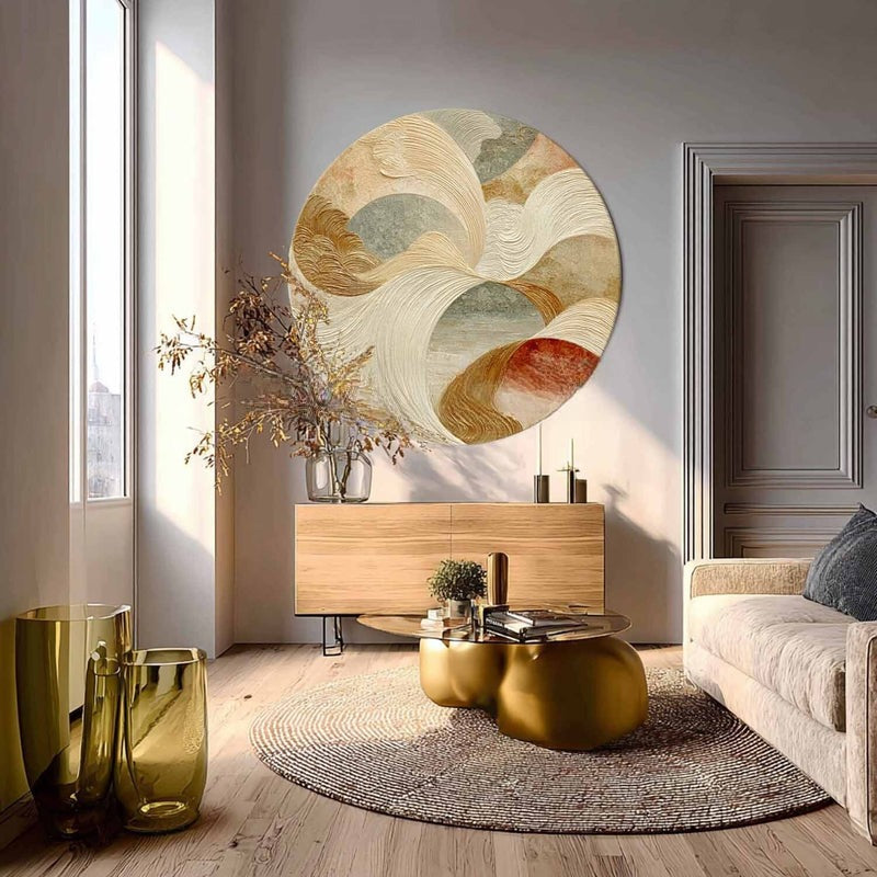 Wall Art Minimalist 3D Beige Textured