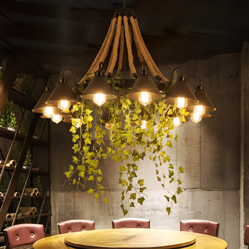 Arisha Retro LED Chandelier Black Metal Restaurant/Bar/Living Room - Neutralighting