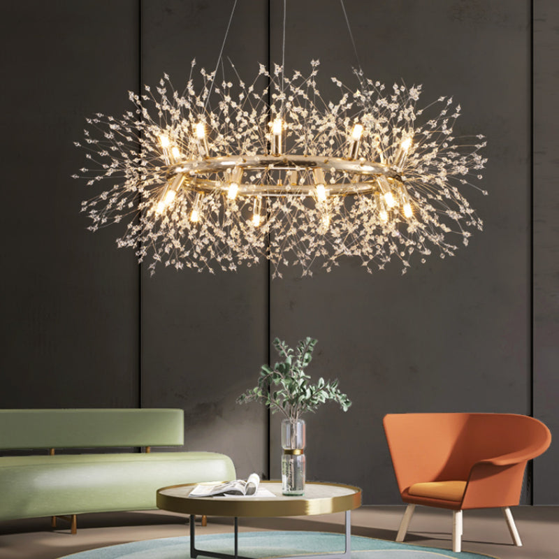 Arisha Modern Dandelion LED Pendant Light GoldCrystal Bedroom/Living Room - Neutralighting
