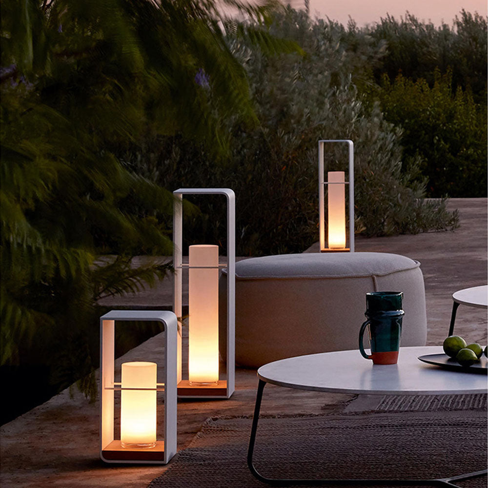 Ray Minimalist Cuboid Candle Solar Outdoor Floor Lamp Black - Neutralighting