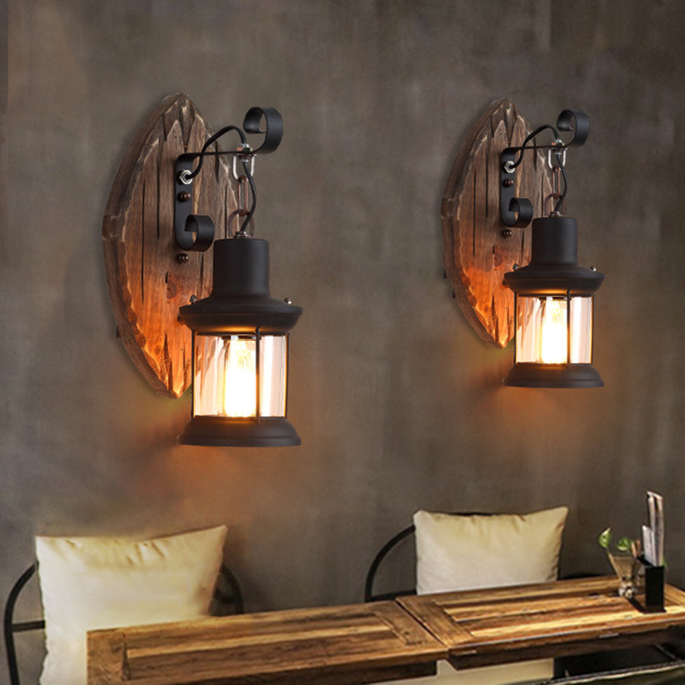 Epoch Wall Lamp Leaf Shape Vintage, Wood/Metal, Bedroom - Neutralighting