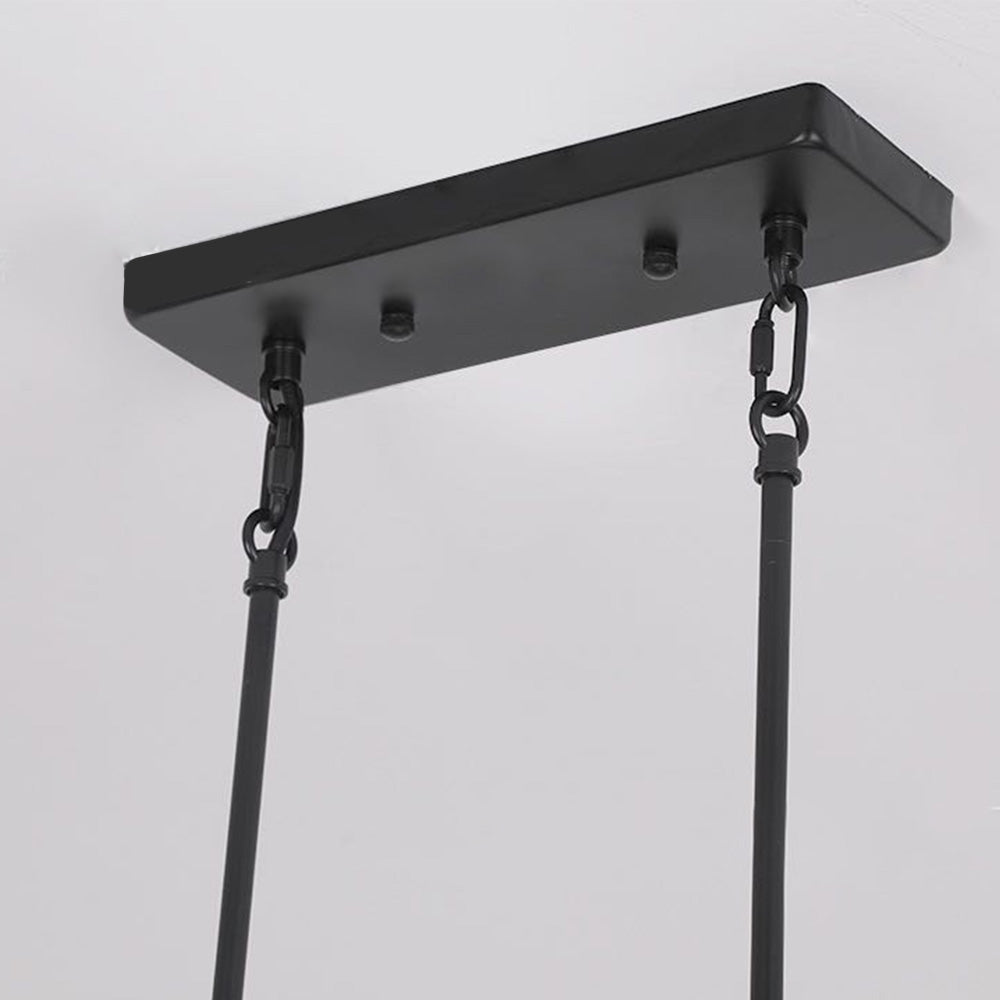 Silva Retro Rectangular Metal & Wood Pendant Light, 5 Heads, 2 Style - Neutralighting