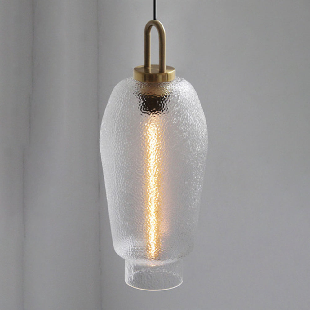 Valentina Minimalist Blown Frosted Clear Glass Pendant Light - Neutralighting