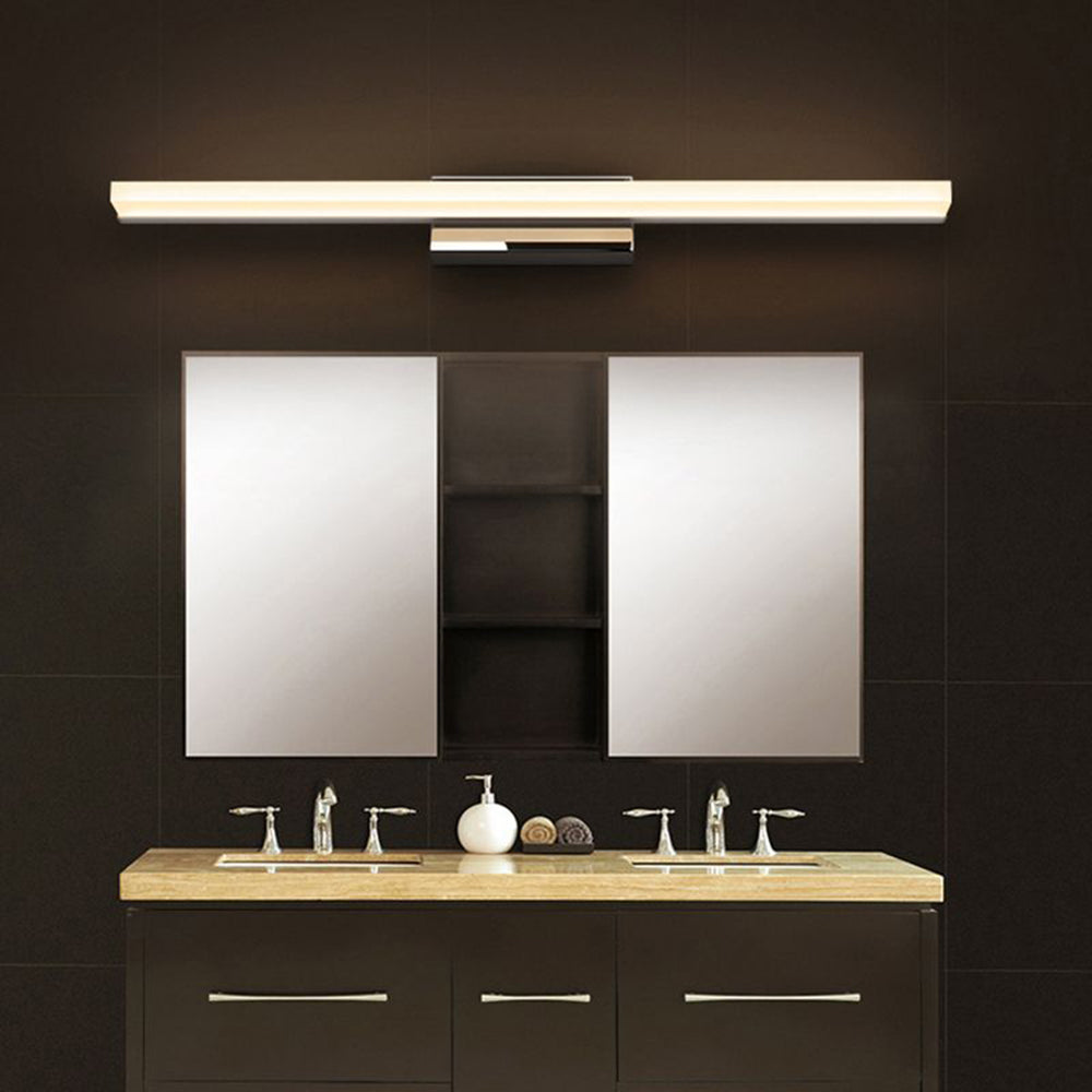 Arisha Modern Arc Wall Lamp, Silver, Metal/Acrylic, Front Mirror Vanity - Neutralighting