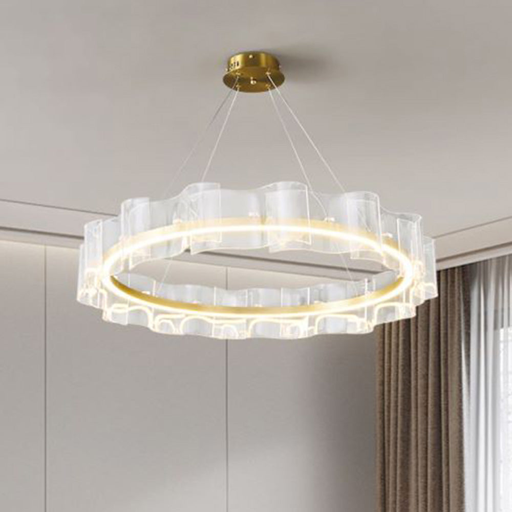 Arisha Creative Ring Metal/Arcylic Pendant Light, Gold - Neutralighting