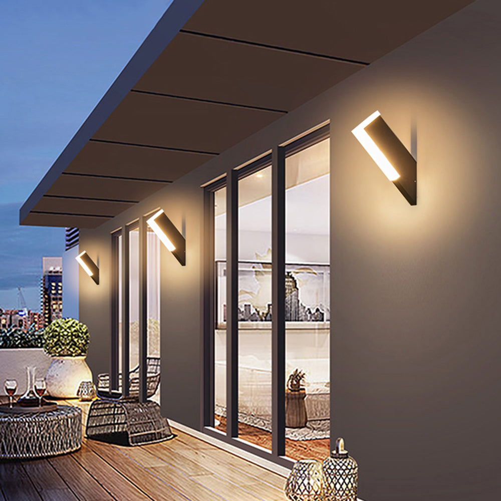 Ray Modern Geometric Acrylic Outdoor Wall Lamp, Black - Neutralighting