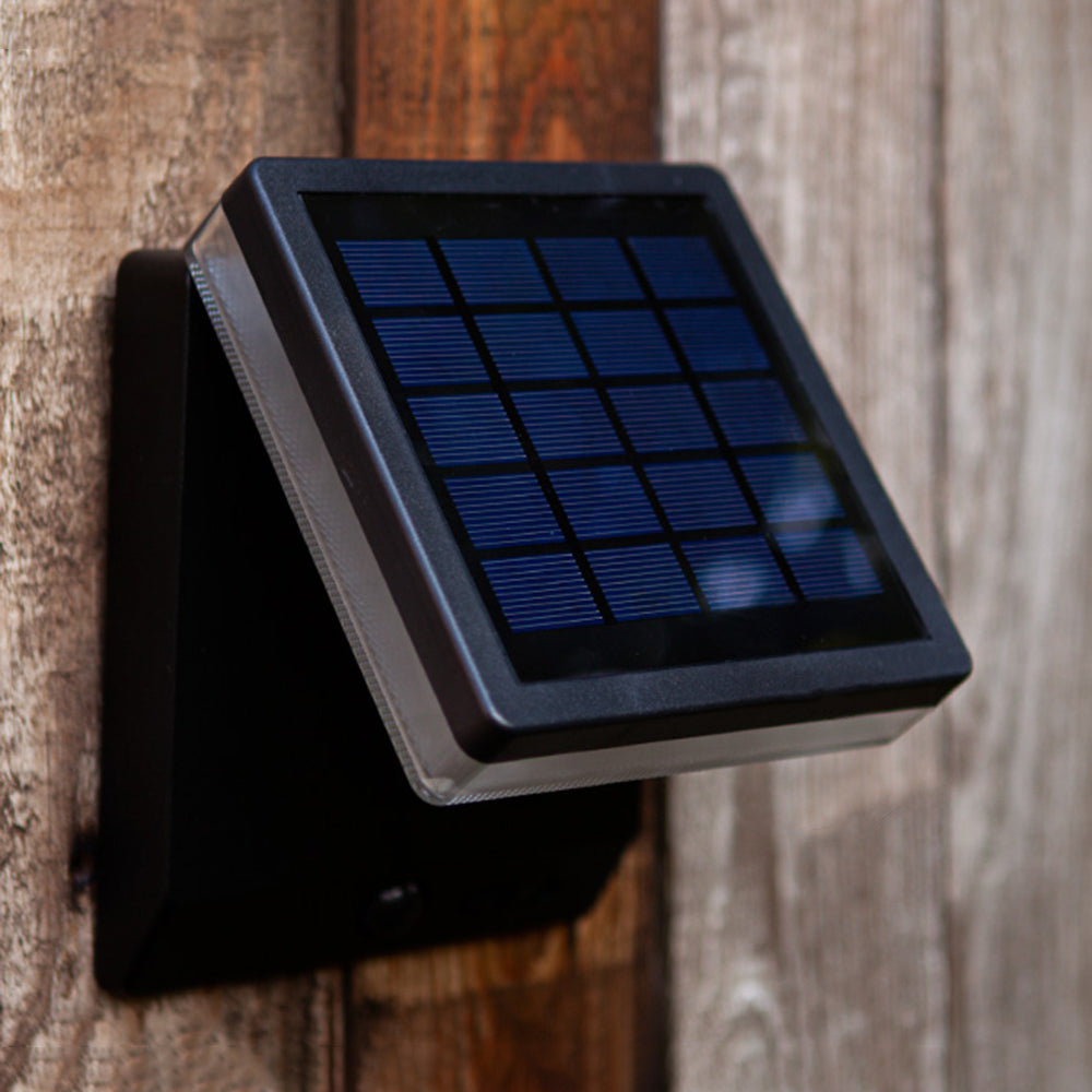 Ray Modern Minimalist Right-Angle Acrylic Sensor Solar Waterproof Outdoor Wall Lamp, Black - Neutralighting