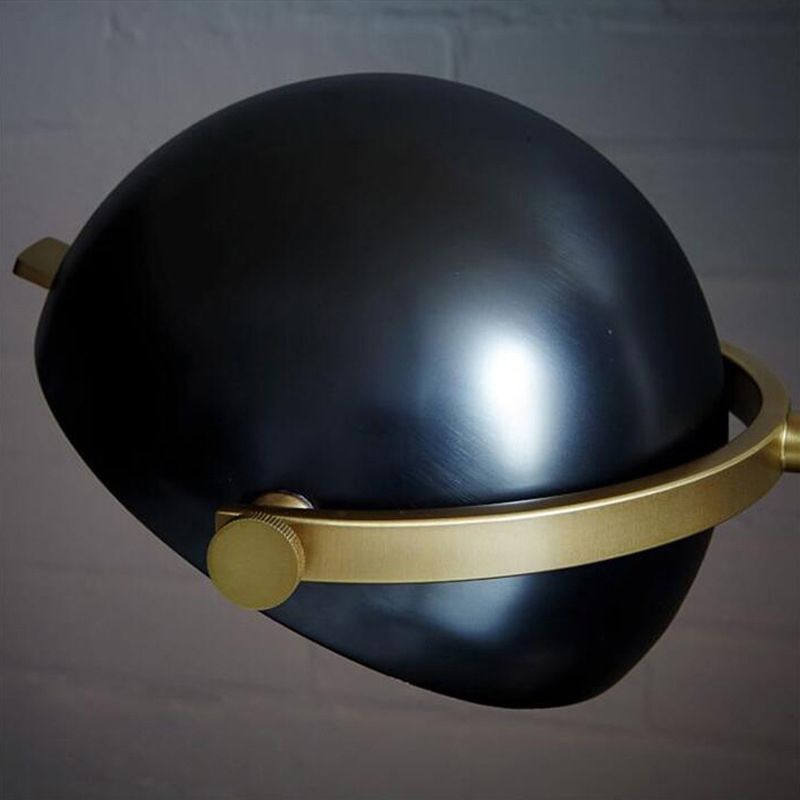 Eryn Floor Lamp Semi Circular Retro/Minimalist, Metal/Marble, Black, Bedroom - Neutralighting