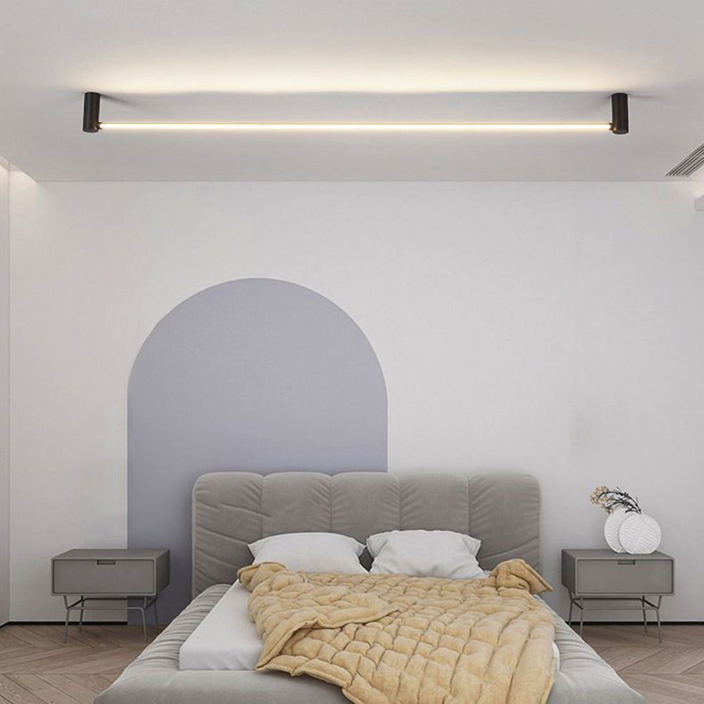 Arisha Minimalist Linear Flush Mount Ceiling Light, Black, Hallway - Neutralighting
