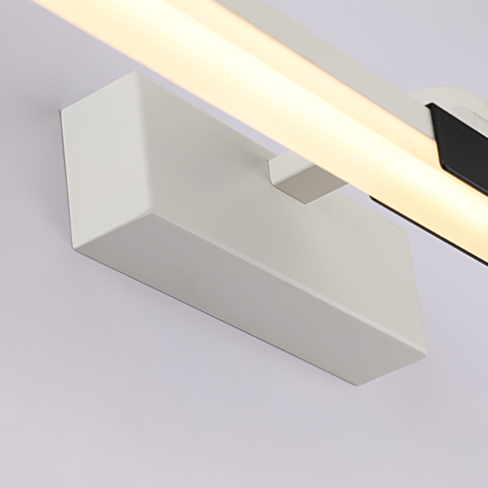 Arisha Modern Linear Mirror Front Metal Vanity Wall Lamp, Black/White - Neutralighting