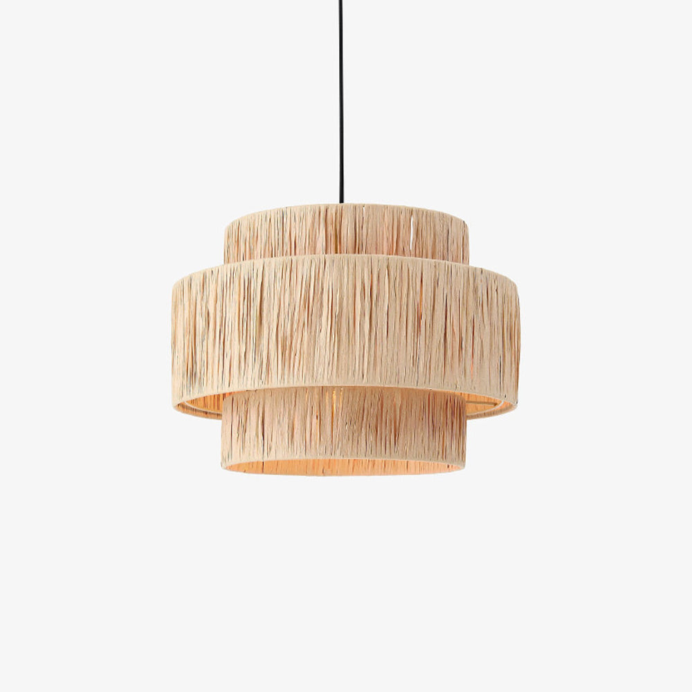 Muto Rustic Boho Rattan Pendant Light, 3 Style - Neutralighting