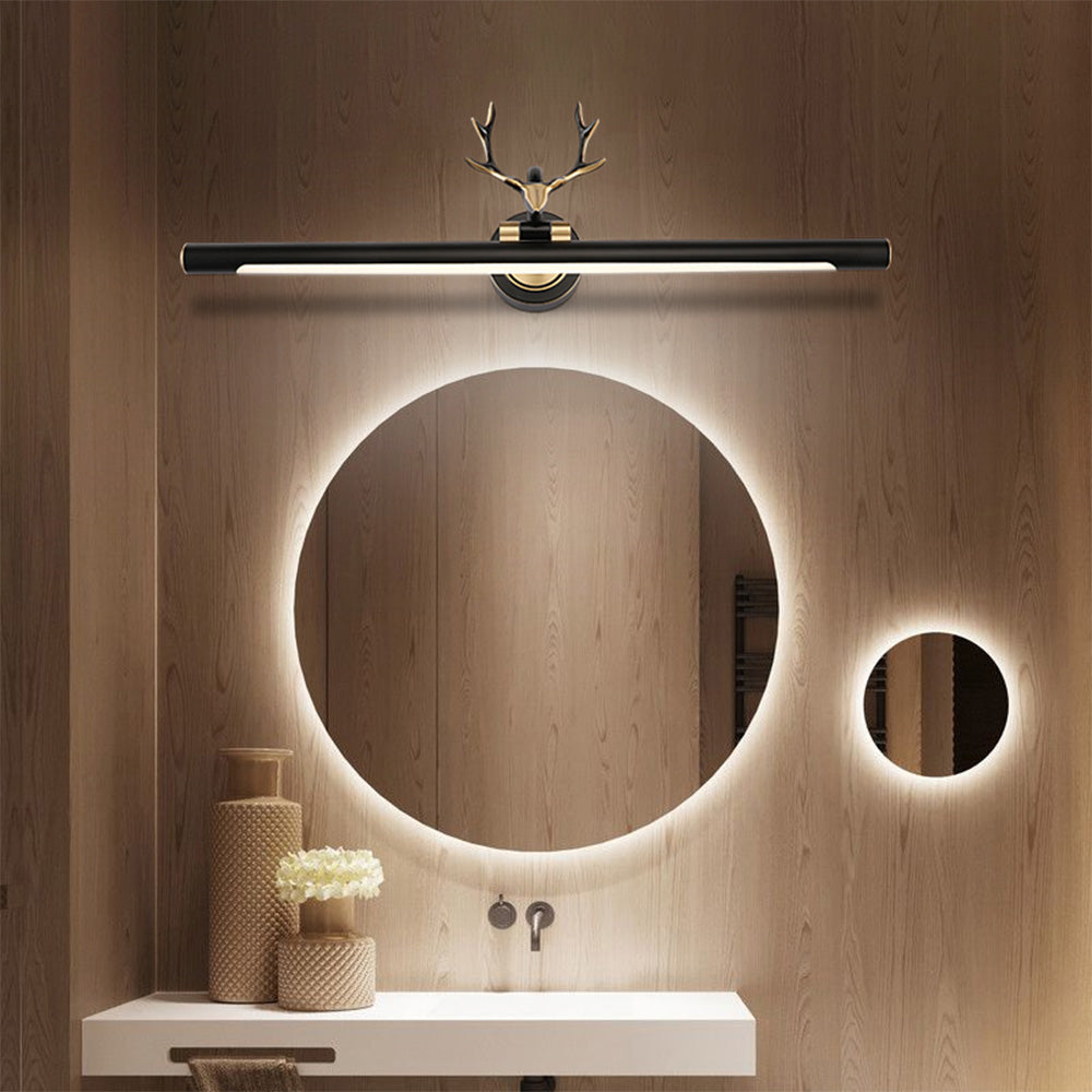 Arisha Decorative Deer Mirror Front Vanity Wall Lamp, Black/Gold - Neutralighting