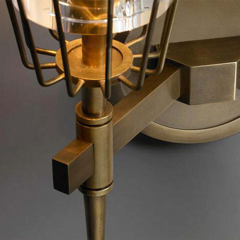Arisha Vintage Lantern Glass Wall Lamp, Gold - Neutralighting