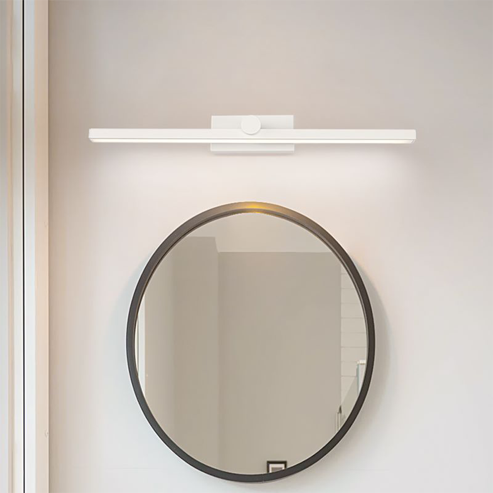 Arisha Nordic LinearMetal Mirror Front Vanity Wall Lamp, White - Neutralighting