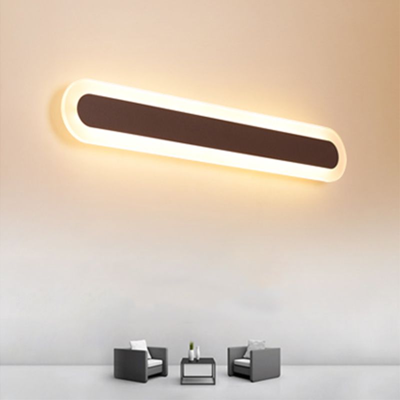 Arisha Modern Linear Vanity Wall Lamp, White/Brown, Bathroom - Neutralighting