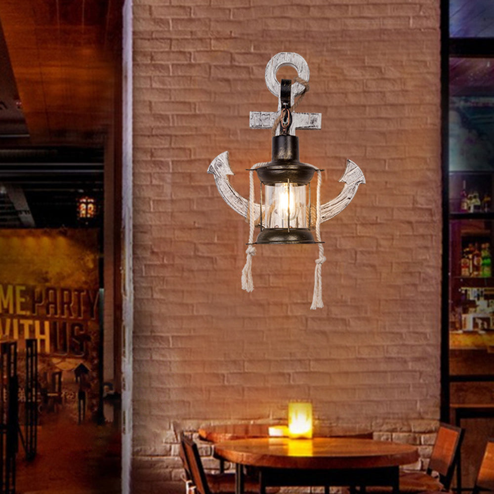Epoch Anchor Lantern Wall Lamp, Vintage/Antique, Wood, Bedroom - Neutralighting