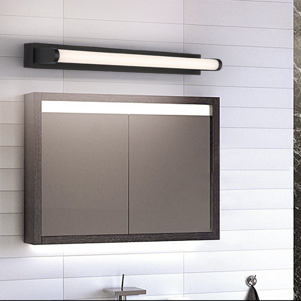 Arisha Minimalist Linear Cylindrical Metal/Acrylic Wall Lamp, Black, Bathroom - Neutralighting