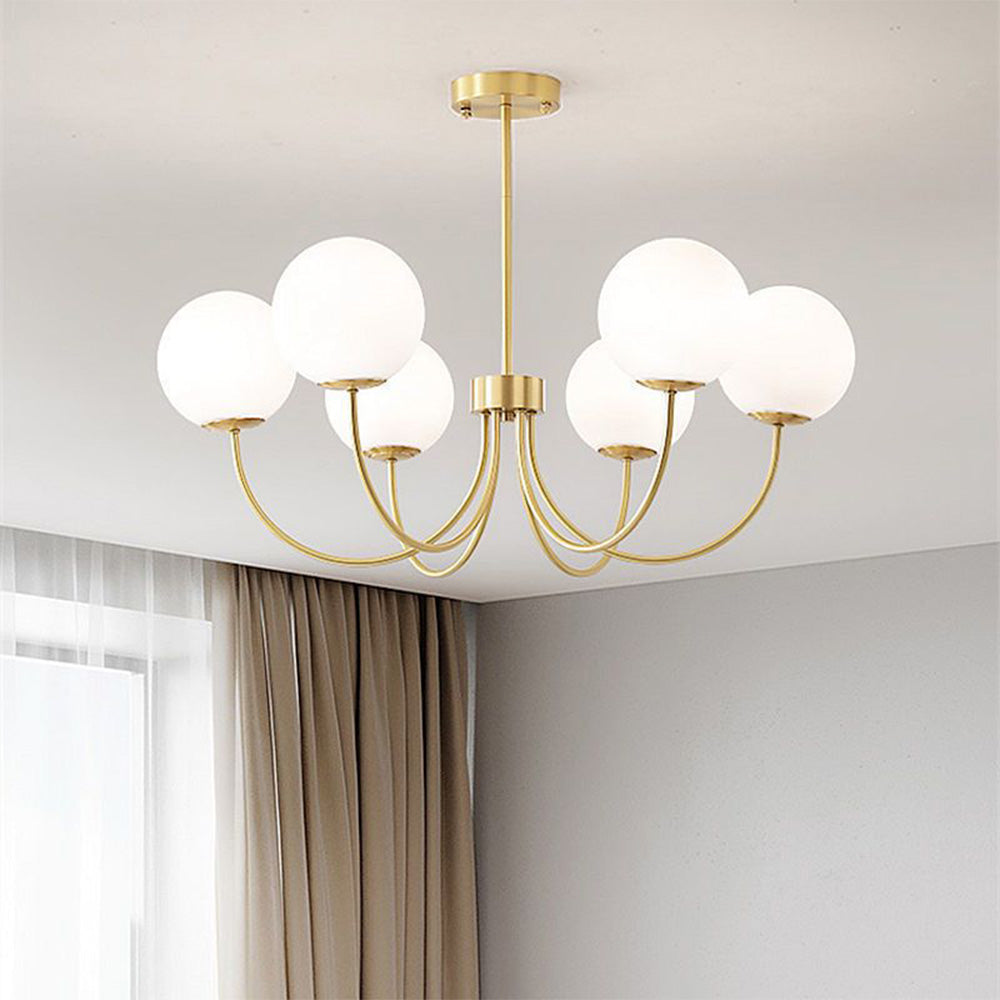 Valentina Modern Ball Bubble Metal/Glass Chandelier, Gold - Neutralighting
