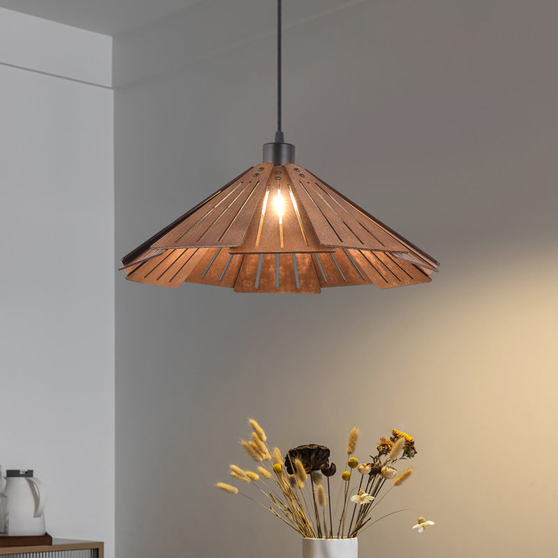 Arisha Retro Pendant Light, Metal & Wood - Neutralighting