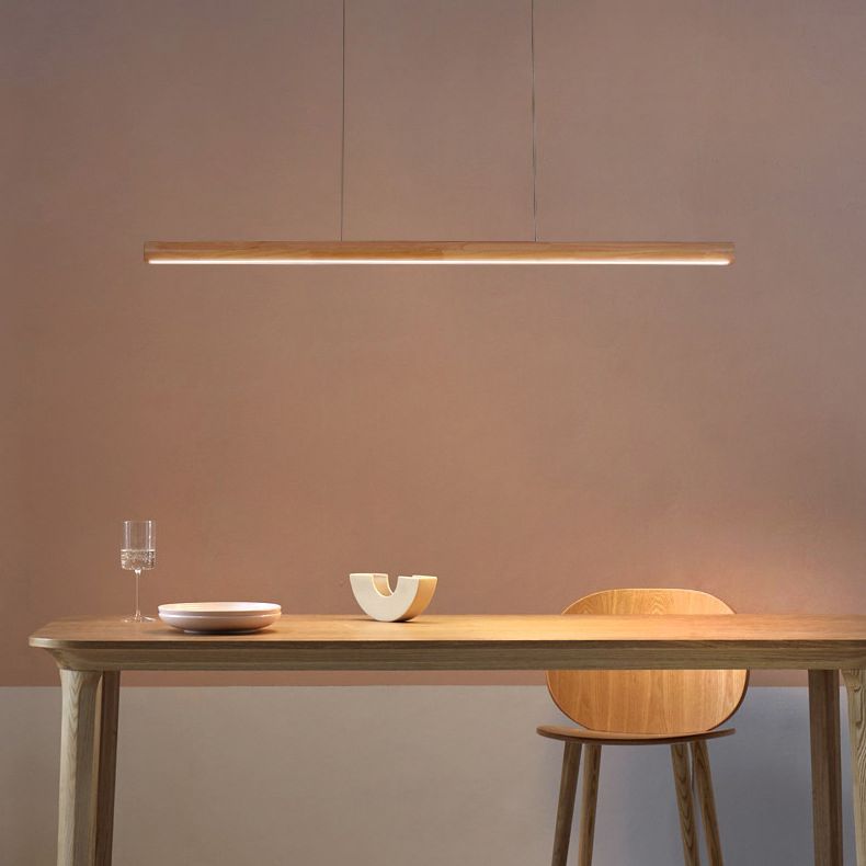 Xylo Designer Linear Rod Shaped Pendant Light Wood - Neutralighting