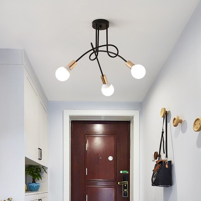 Arisha Modern Linear Curve Metal Ceiling Light, Dining Room/Living Room - Neutralighting